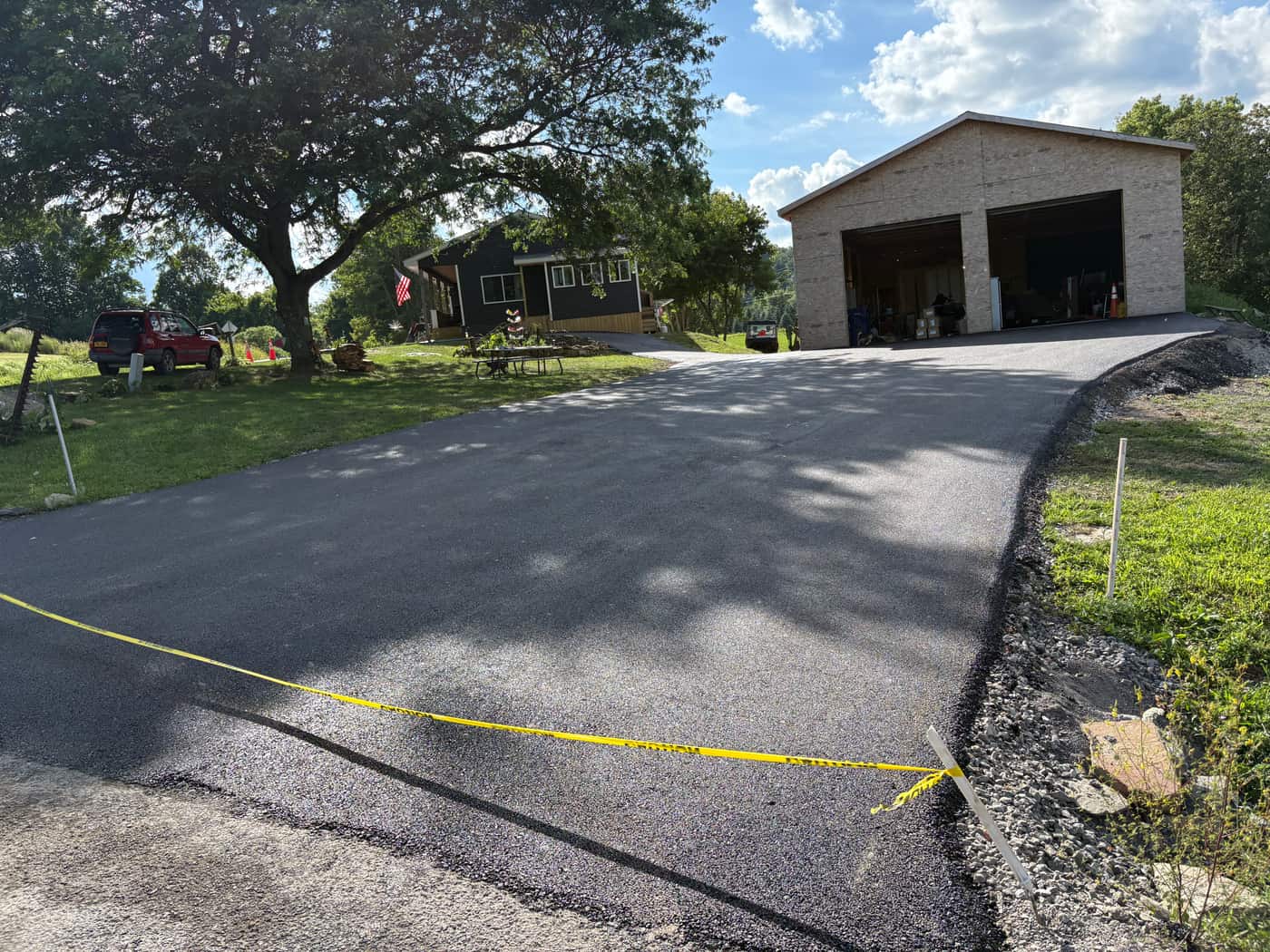 Residential driveway paving finished